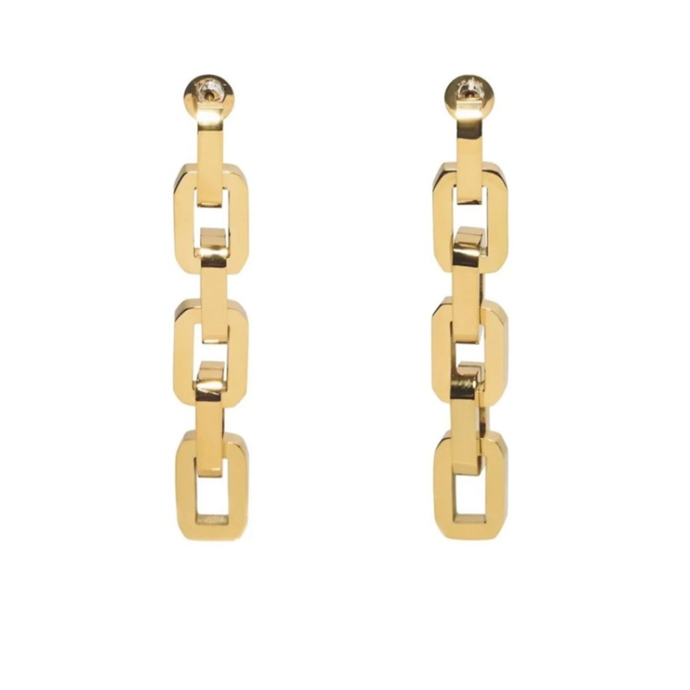 Eddie Borgo NWT Gold Plated Chain Link Earrings
